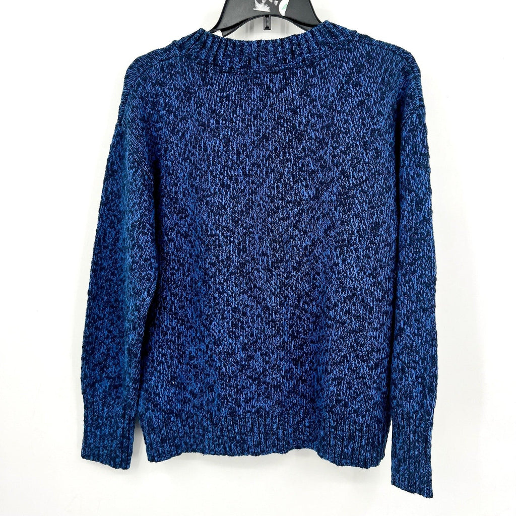 L.L BEAN Women's Cotton Ragg Sweater Medium Classic Navy Blue Crewneck NWT