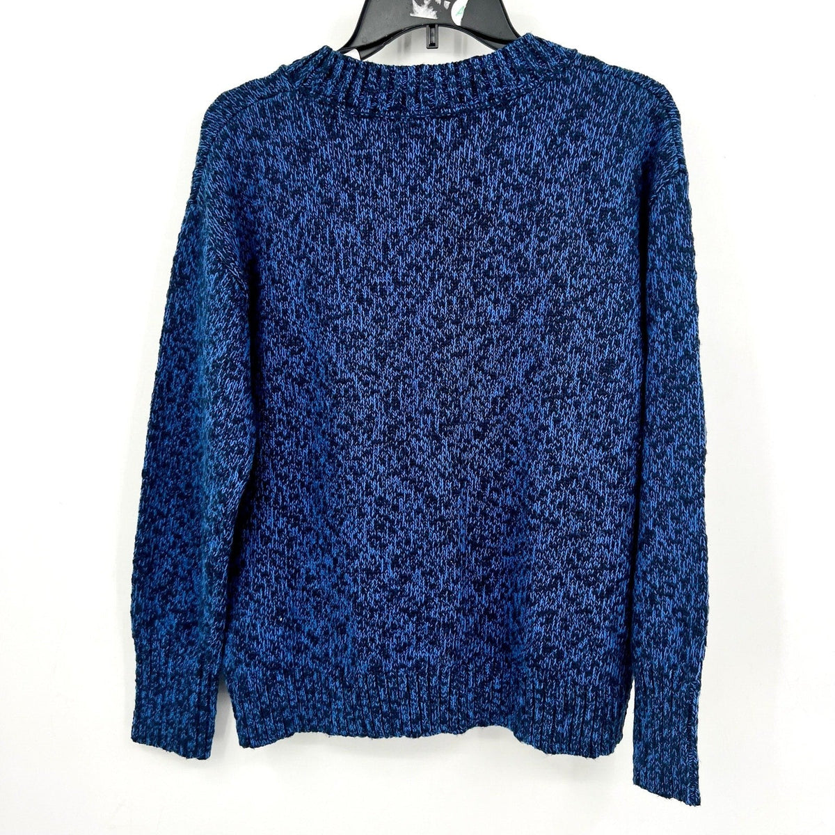 L.L BEAN Women's Cotton Ragg Sweater Medium Classic Navy Blue Crewneck NWT