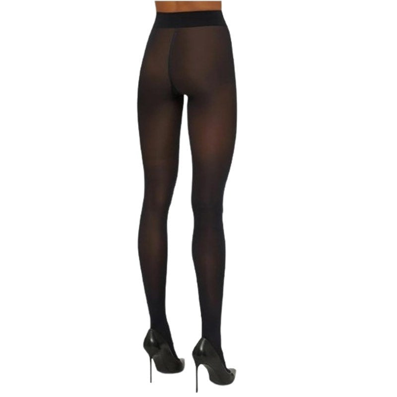 WOLFORD Womens Pure Shimmer 40 Concealer Tights Small Black Admiral Flawless NWT