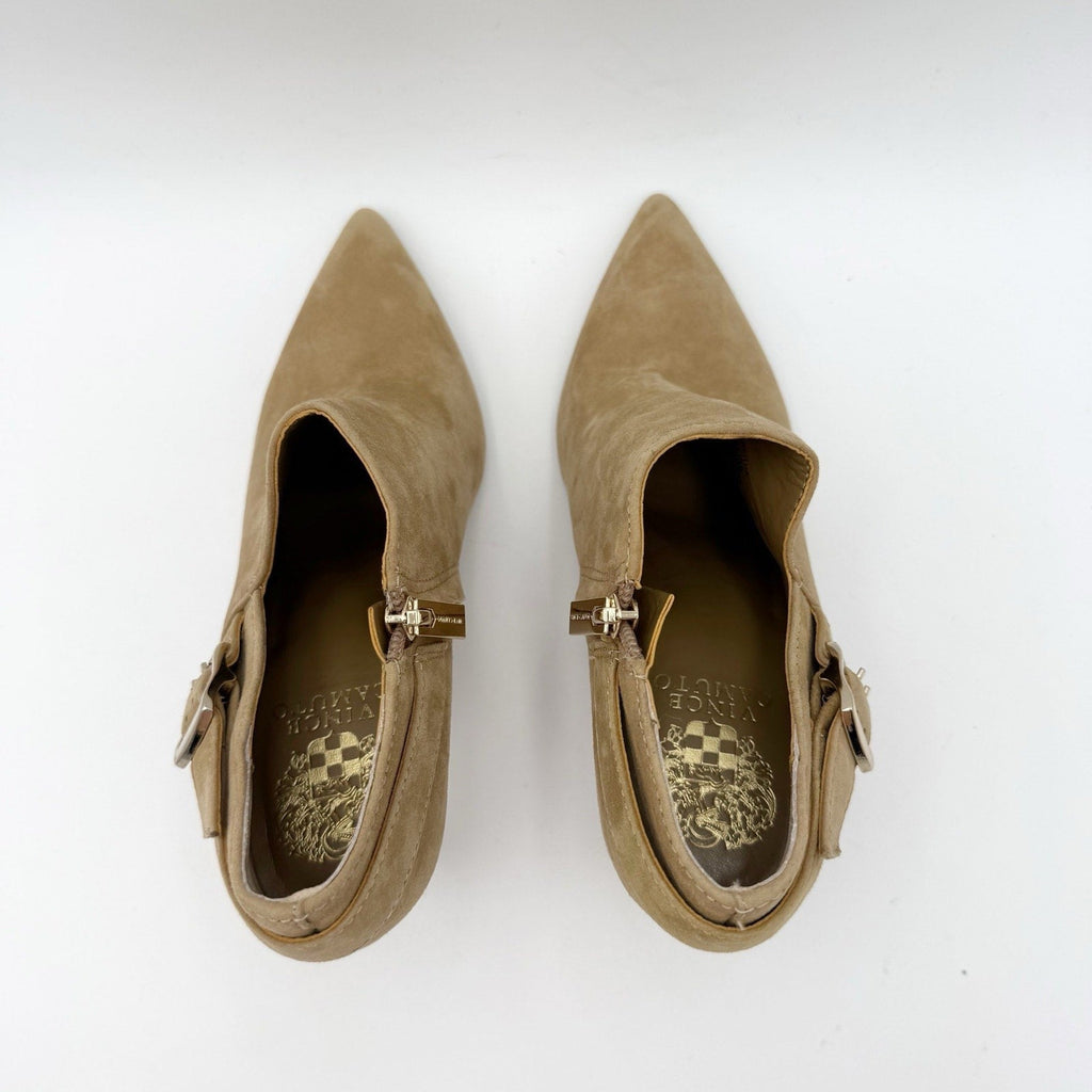 Vince Camuto Womens Kreitha Heeled Bootie Size 5.5 Brown Suede NWOB