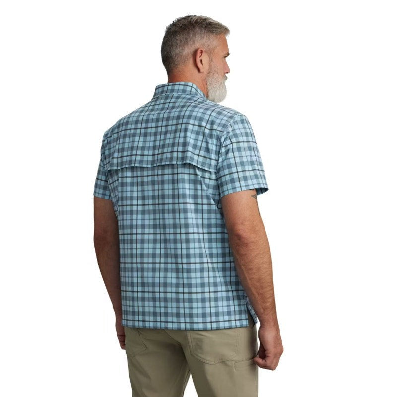 CARHARTT Men's Force Relaxed Fit Plaid Shirt Medium Storm Blue Sun Defender NWT