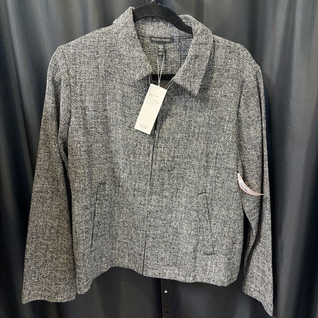 Eileen Fisher NWT Zip Up Marled JACKETS S