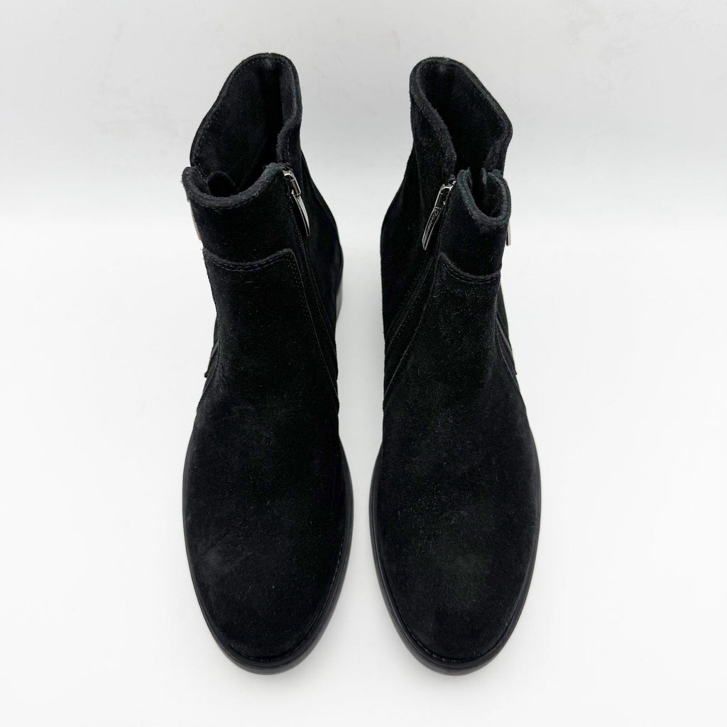 La Canadienne Womens Saria Booties Size 6.5 Black Suede Waterproof Dual Zip NWOB