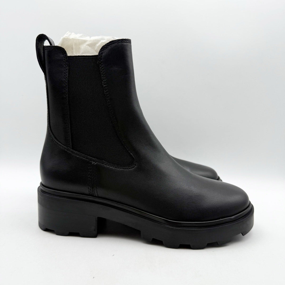 Madewell Womens The Bradley Chelsea Lugsole Boots Size 5.5 Black Leather NWOB