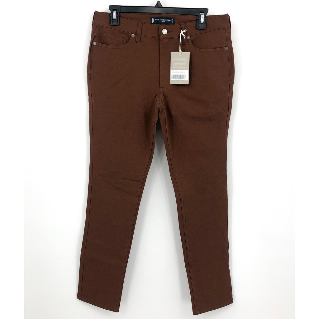 EVERLANE Men's Performance Pants 33x34 Brown Slim Fit Uniform 5-Pocket NWT