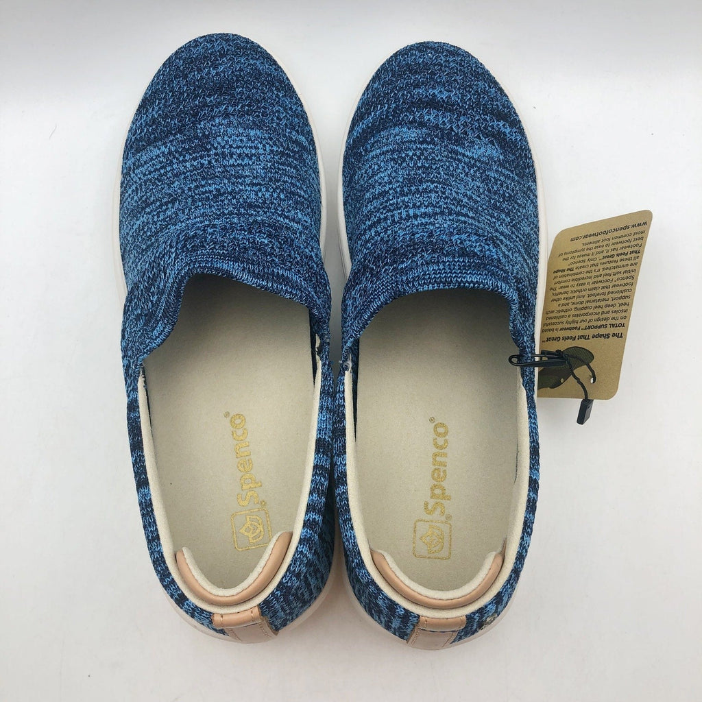 Spenco Womens Coastal Slip-on Sneakers Size 8 WIDE Patriot Blue Knit NIB