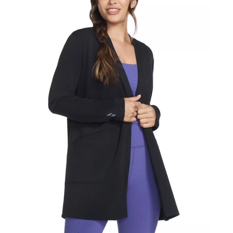 SKECHERS Women's Skechluxe Elevate Restful Hoodigan Jacket XS Black NWT
