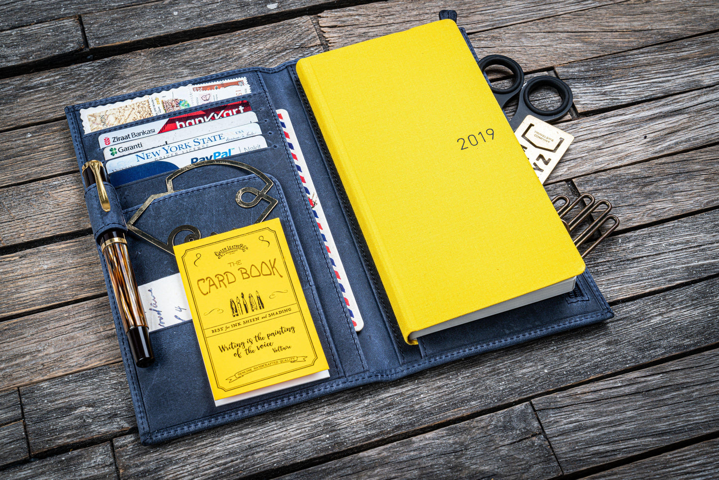 Leather Hobonichi Weeks Cover - Crazy Horse Navy Blue