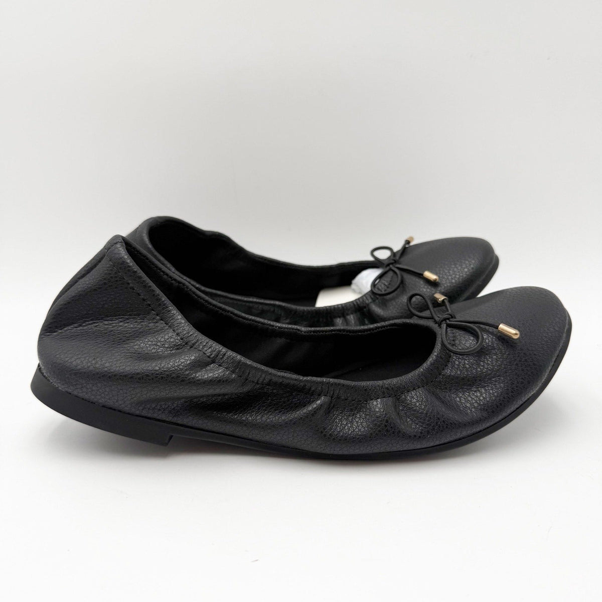 MIA Womens URI Ballet Flats Size 7.5 M Black Leather NWOB