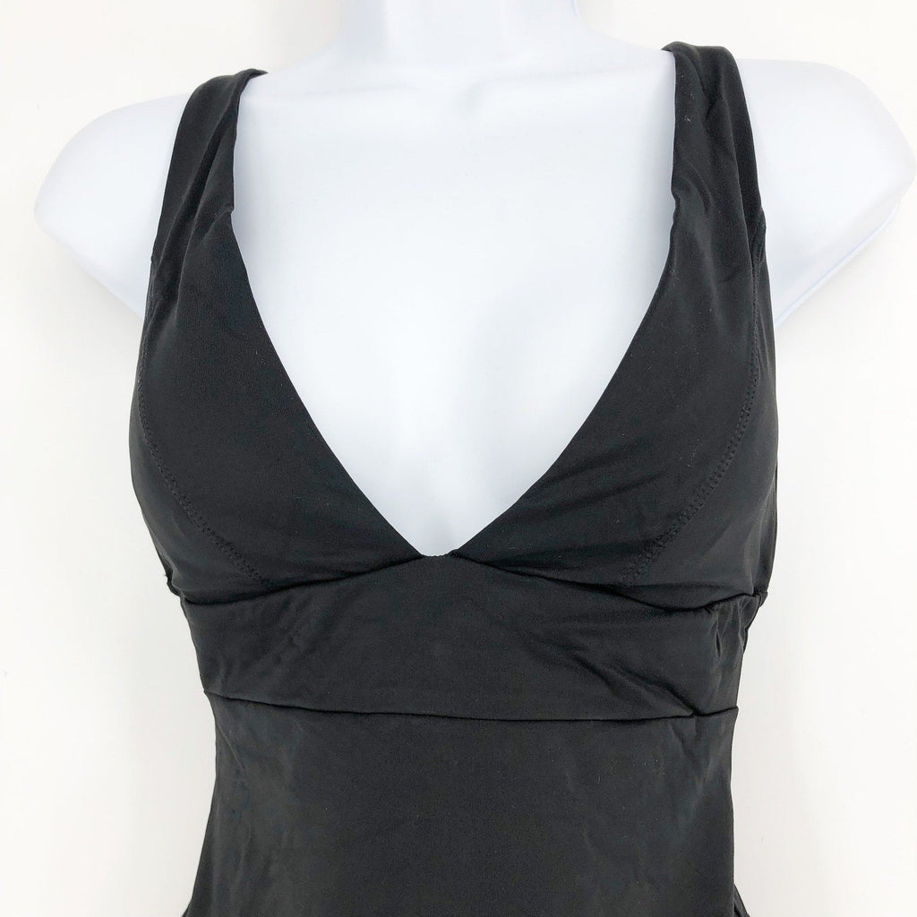 ANDIE SWIM Sardinia One Piece Swimsuit Small Tall Black Plunge V Neck