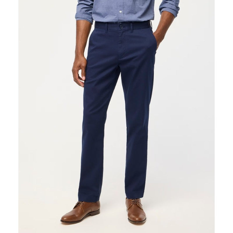 J.CREW Mens Straight-Fit Flex Chino Pants 31x30 Navy Blue Flat Front H3186 NWOT