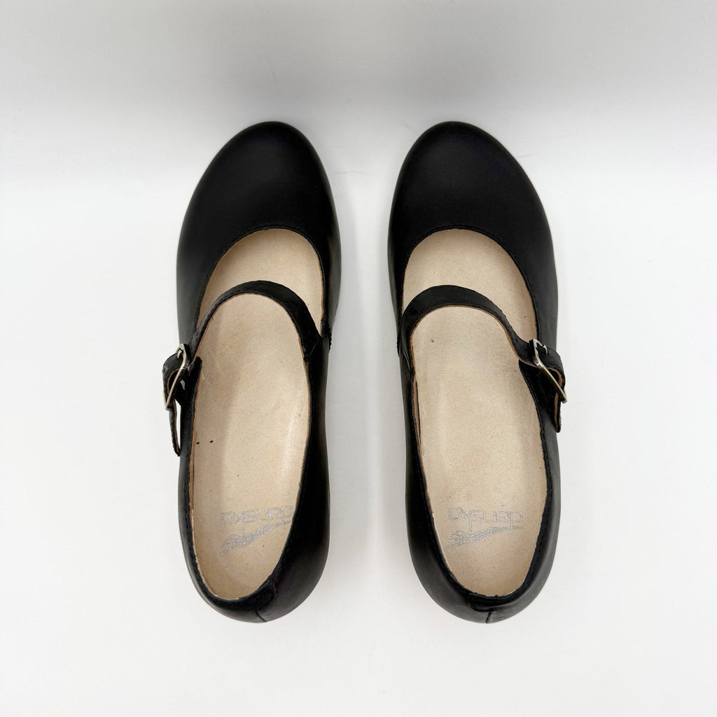 Dansko Womens Lilah Mary Jane Heels EU 38 US 7.5-8 Black Leather NIB