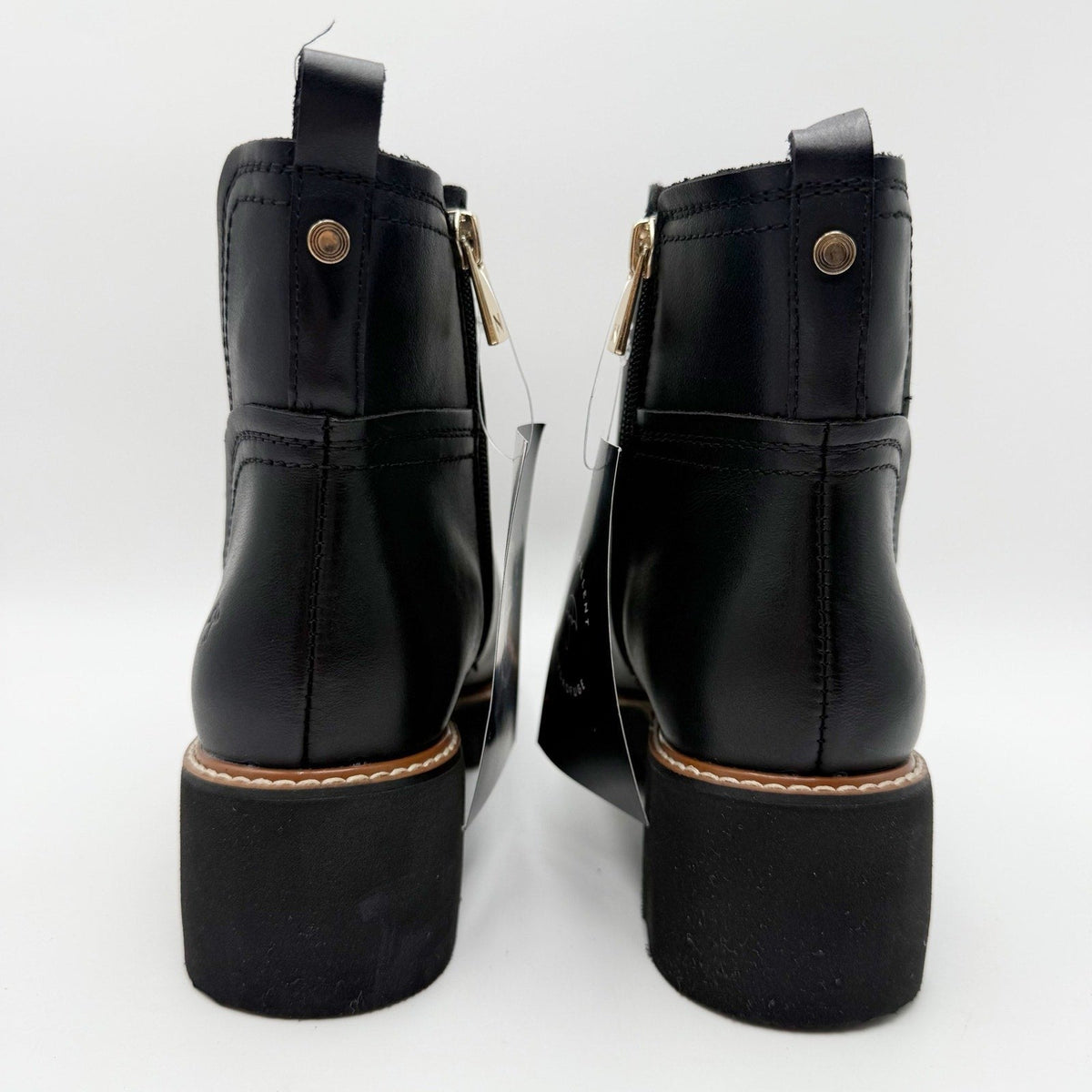 Naturalizer Women Darry Ankle Boots 6.5 Narrow Black Leather Water Repellent NIB