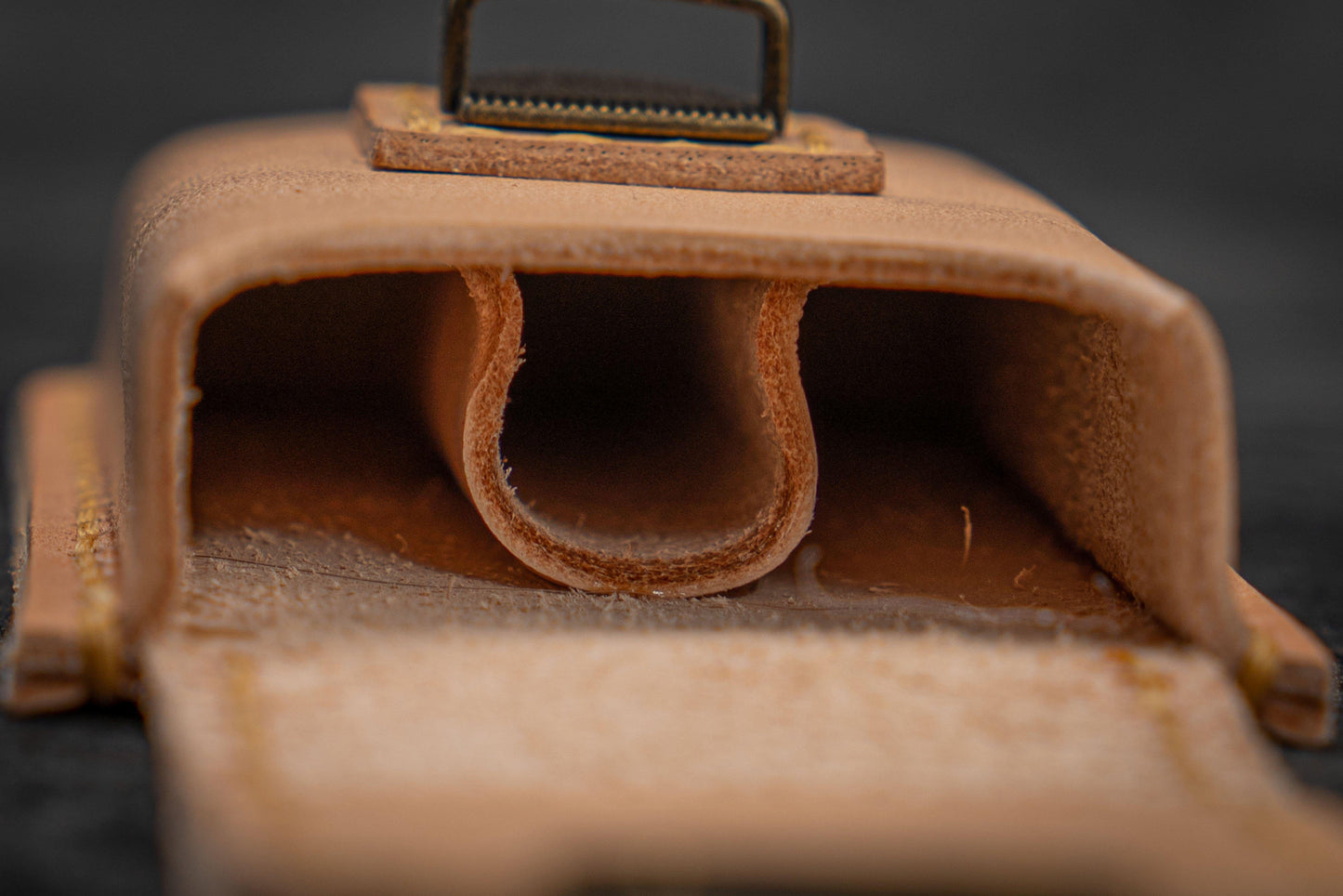 The Old School - Leather Molded Pen Case for 3 Pocket Pens - Undyed Leather