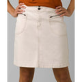 PRANA Womens Broadway Denim Skirt Size 4 Natural Cream Knee Length Stretch NWT