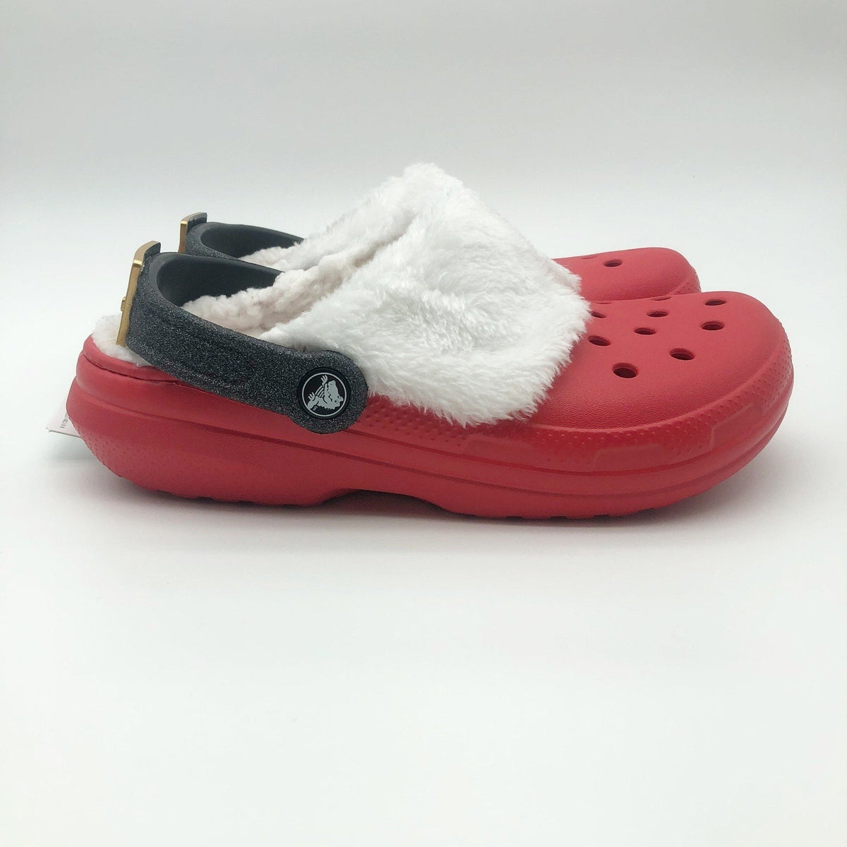 Crocs Unisex Santa Classic Clogs Womens 8 Mens 6 Festive Red White Black NWT