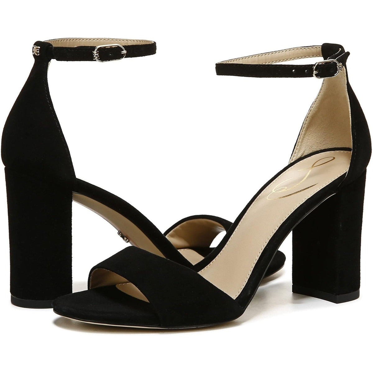 Sam Edelman Womens Robyn Heels Size 10 M Black Suede Leather Ankle Strap NWOB