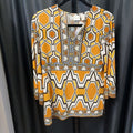 Chicos 3/4 Slv Hexagon Prnt TOPS 0
