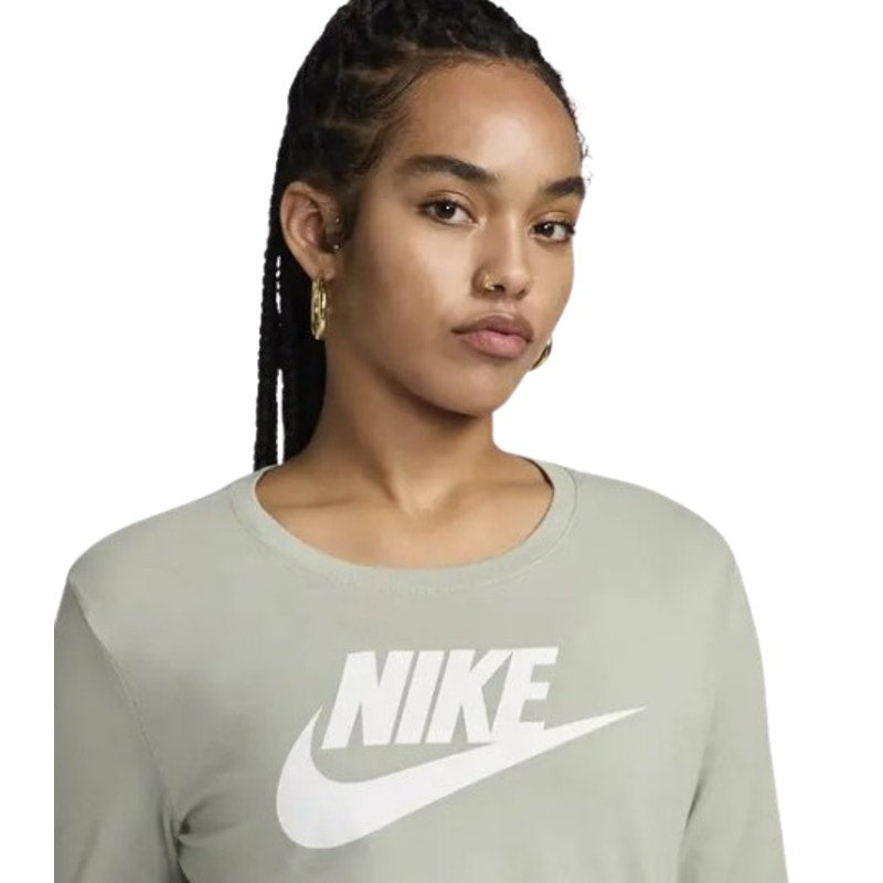 NIKE Women's Essentials Logo Tee XS Pale Green Long-Sleeve Crewneck NWT