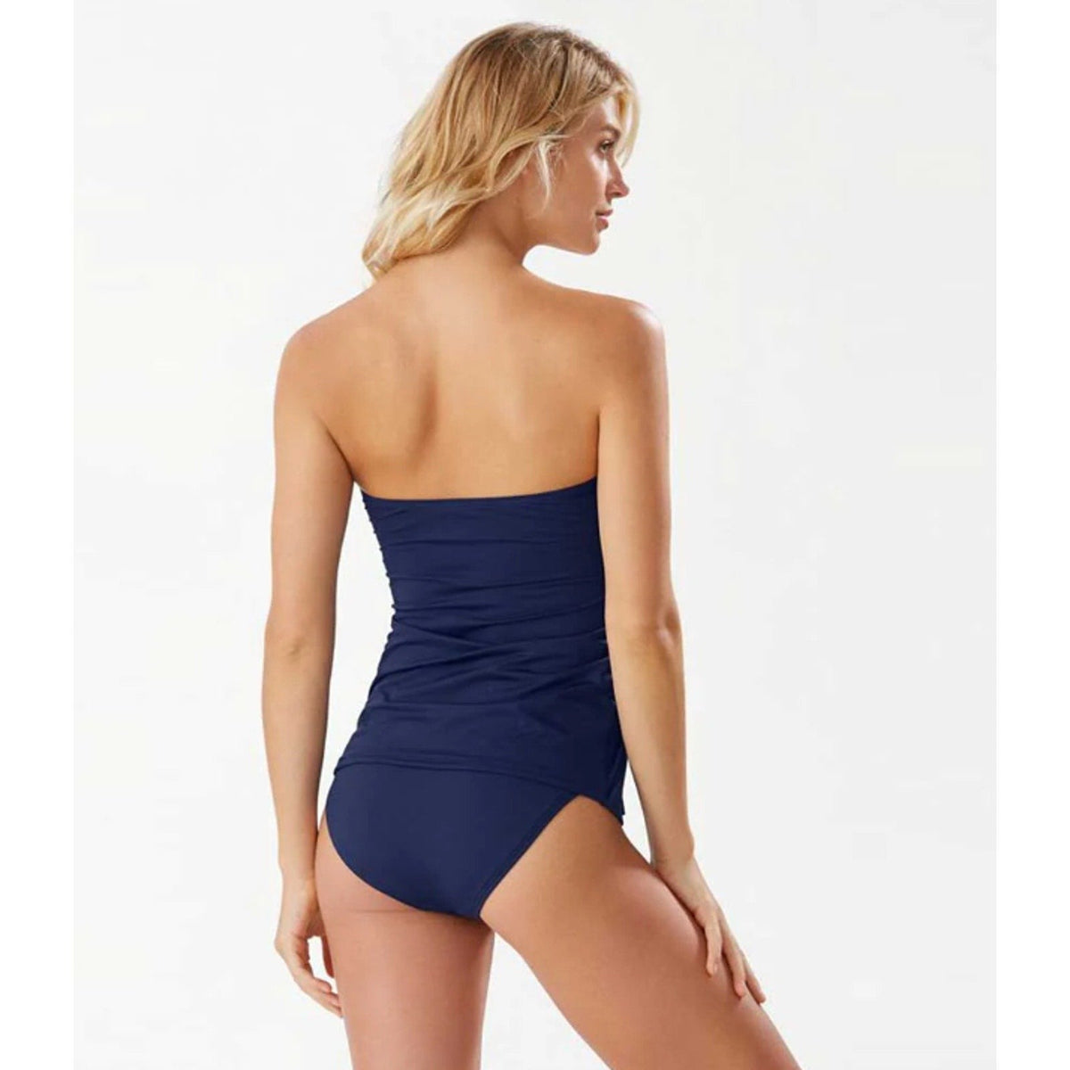 TOMMY BAHAMA Bandini Swim Top Small Navy Blue Pearl Sarong Strapless NWT