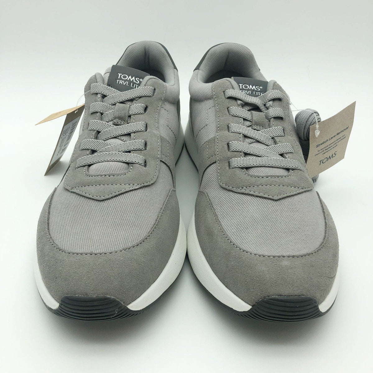 Toms Mens TRVL LITE Retro Runner Sneakers Size 10 Drizzle Grey Suede Twill NIB