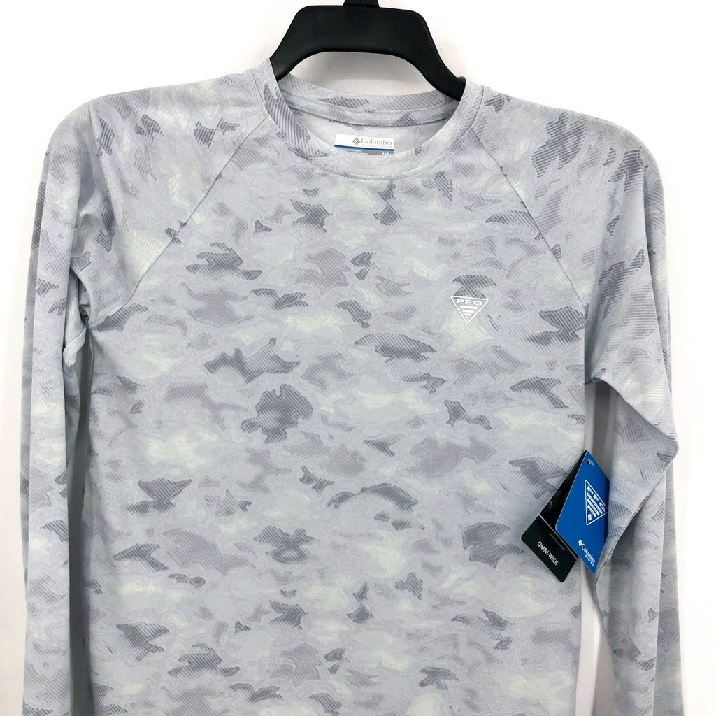 Columbia Womens PFG Uncharted Knit Long Sleeve Tee Small Grey UPF NWT