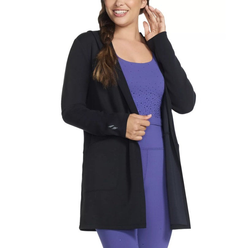 SKECHERS Women's Skechluxe Elevate Restful Hoodigan Jacket Medium Black NWT