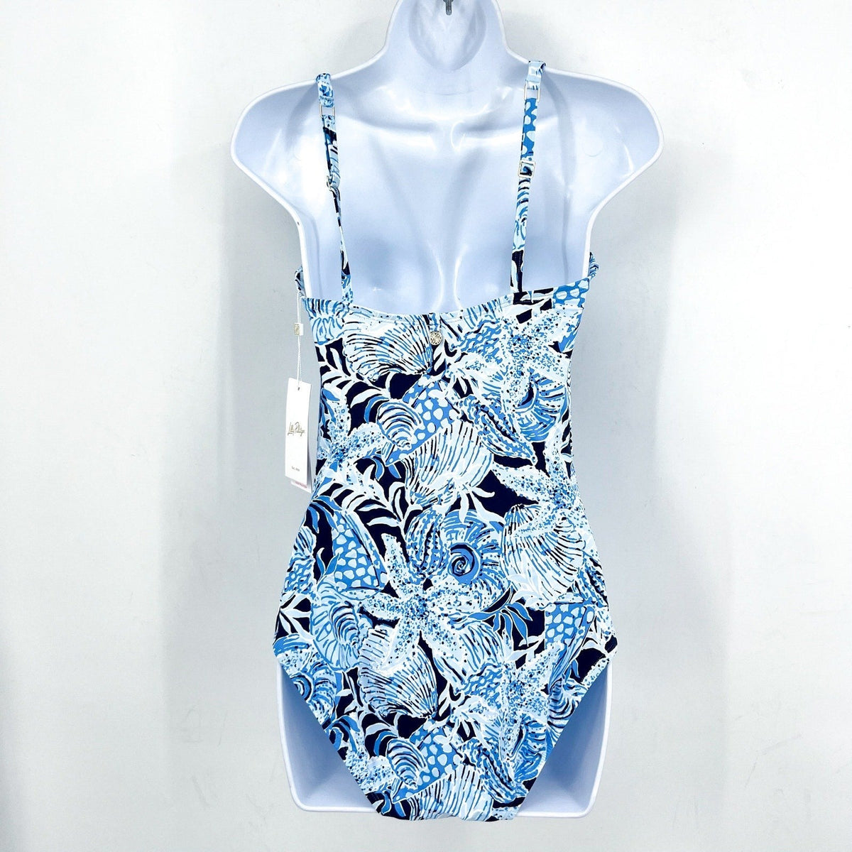 LILLY PULITZER Solaria One-Piece Swimsuit Size 12 Blue Coastal Constellation NWT