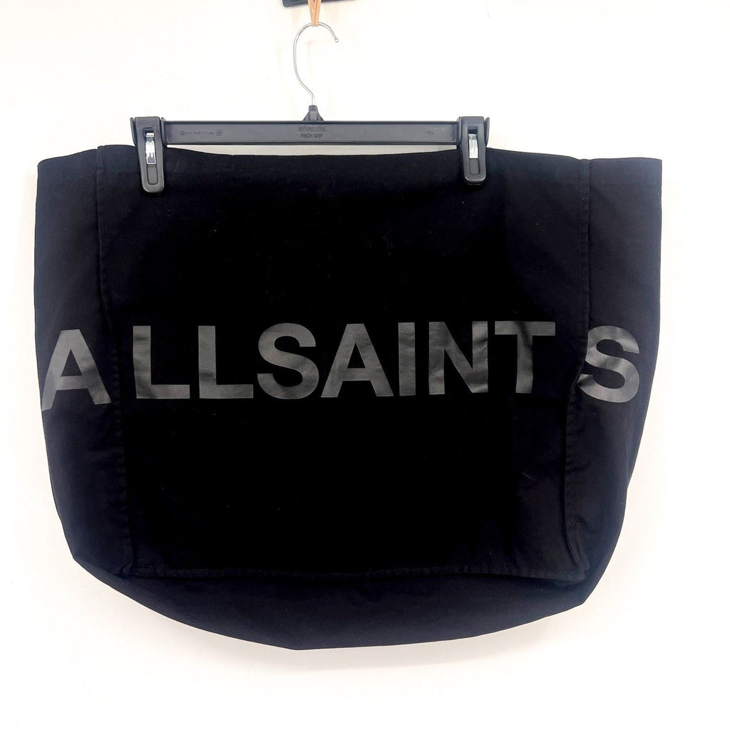 ALLSAINTS Unisex Large Biggy Tote One Size Black Logo 100% Cotton NWT