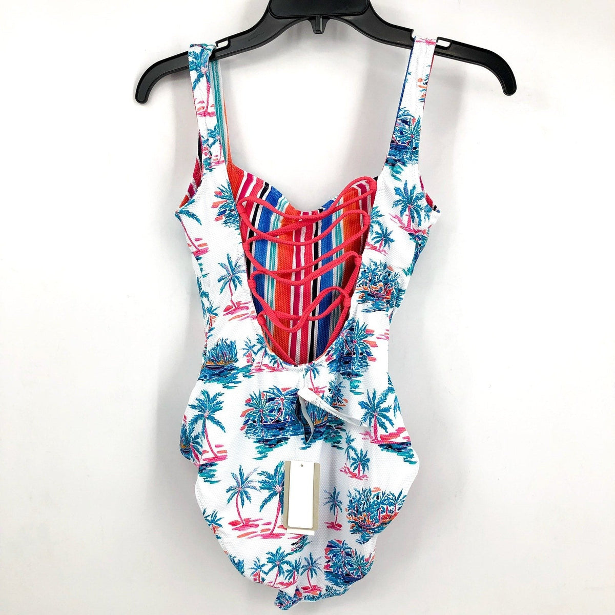 TOMMY BAHAMA Island Cays Oasis One-Piece Swimsuit Size 14 Pink Reversible NWT