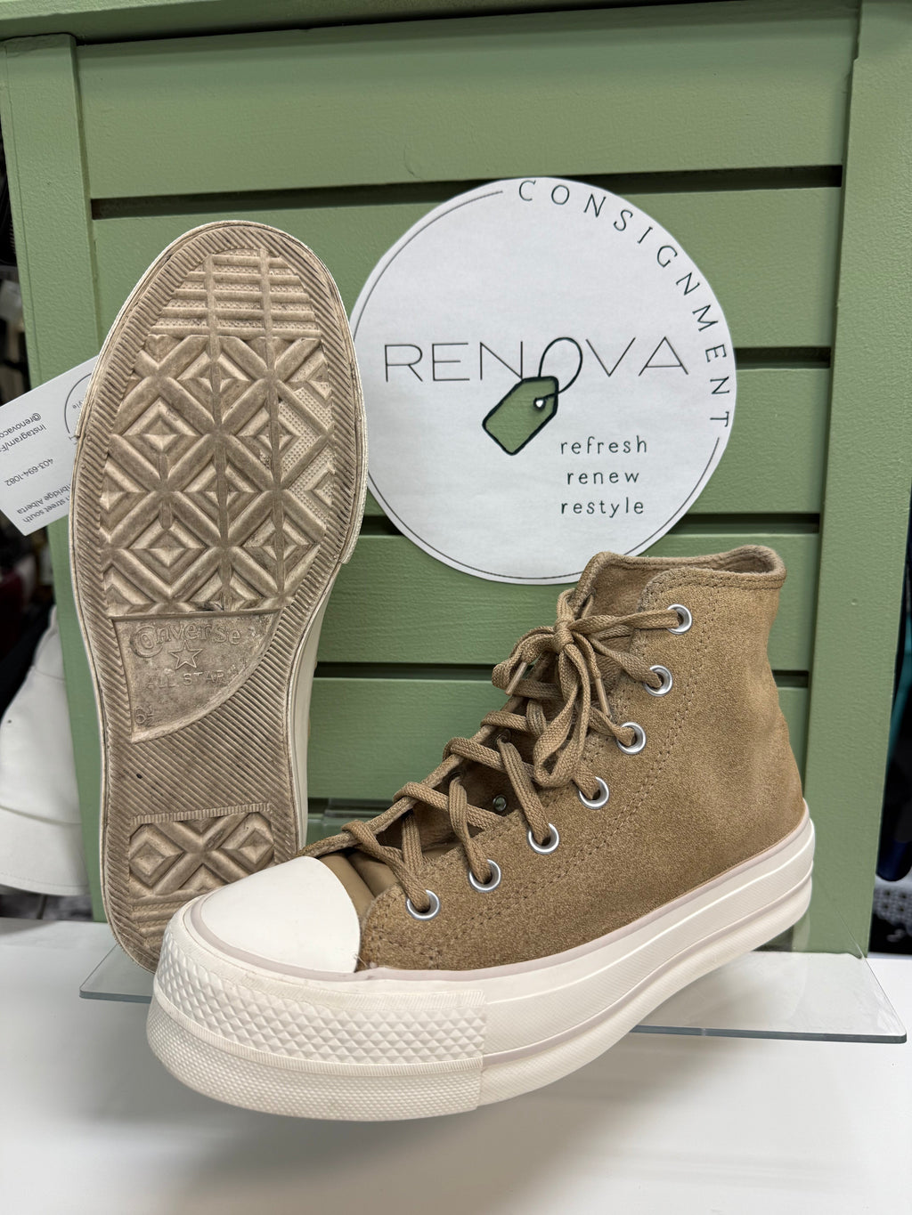Converse All Star High Top Platform Sneakers (Womens 8.5)