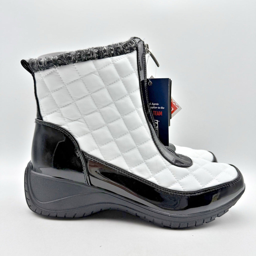 Khombu Womens Megan Snow Boots US 9 White Black Waterproof NIB