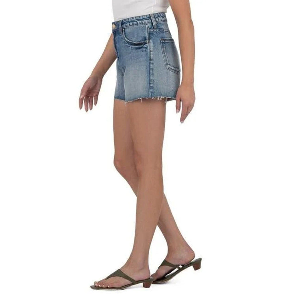 KUT FROM THE KLOTH Taylor Denim Shorts Size 8 Freedom Blue High Waist CutOff NWT