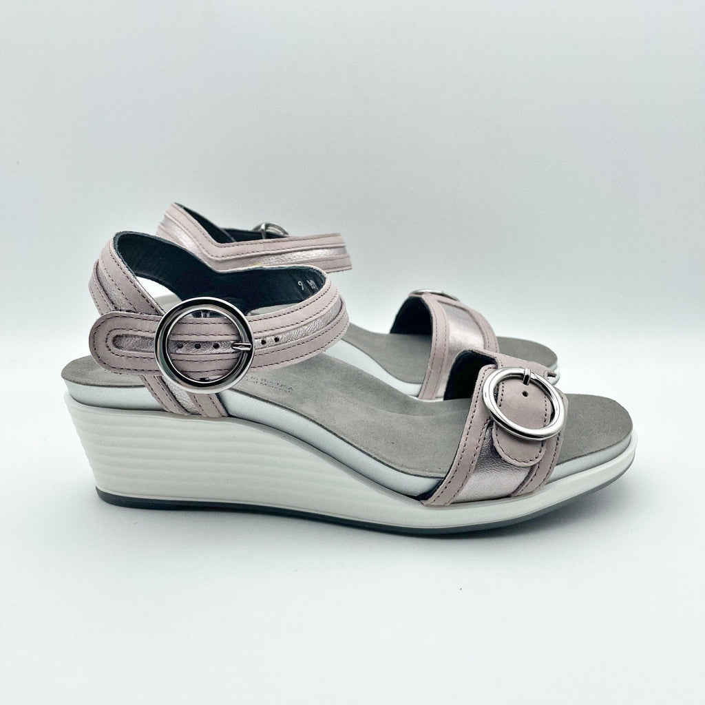 SAS Womens Seight Wedge Sandals SIZE 8.5 WW Purple Silver Leather NIB