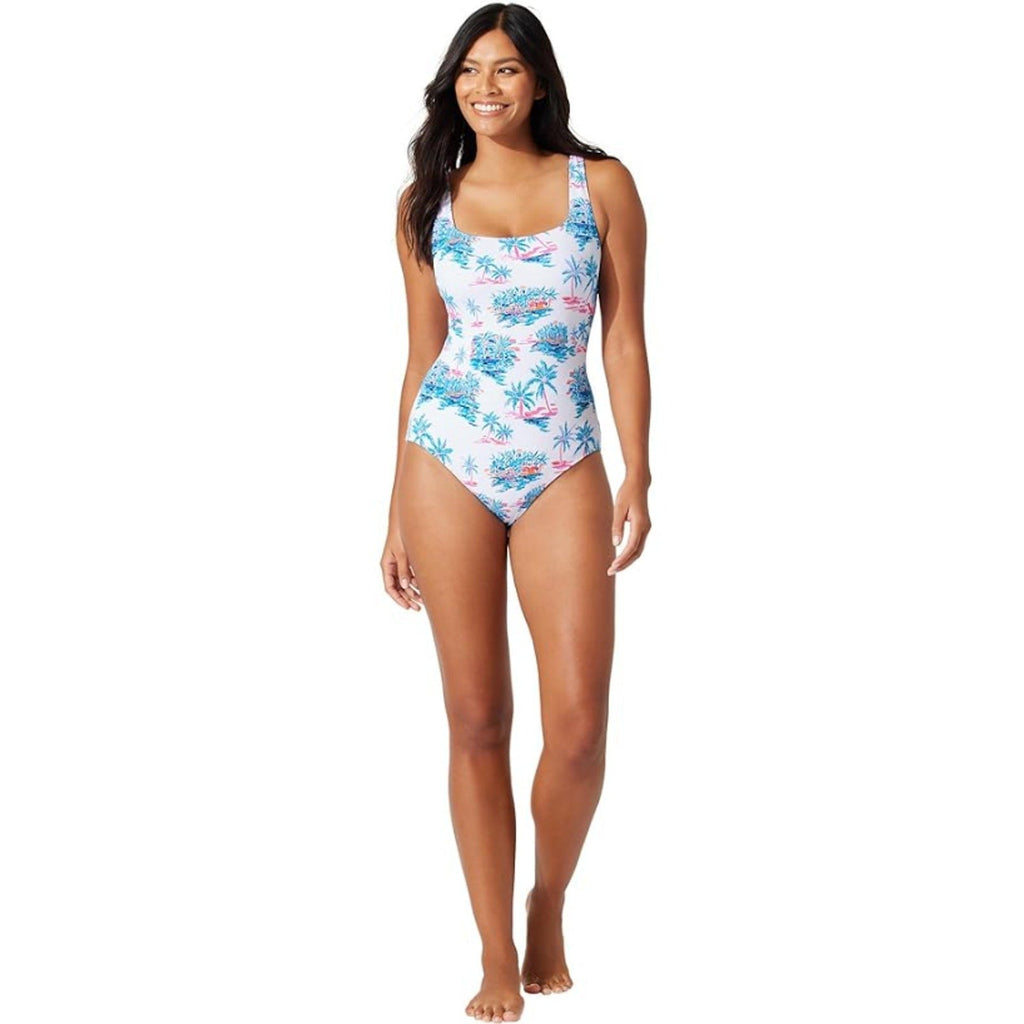 TOMMY BAHAMA Island Cays Oasis One-Piece Swimsuit Size 14 Pink Reversible NWT