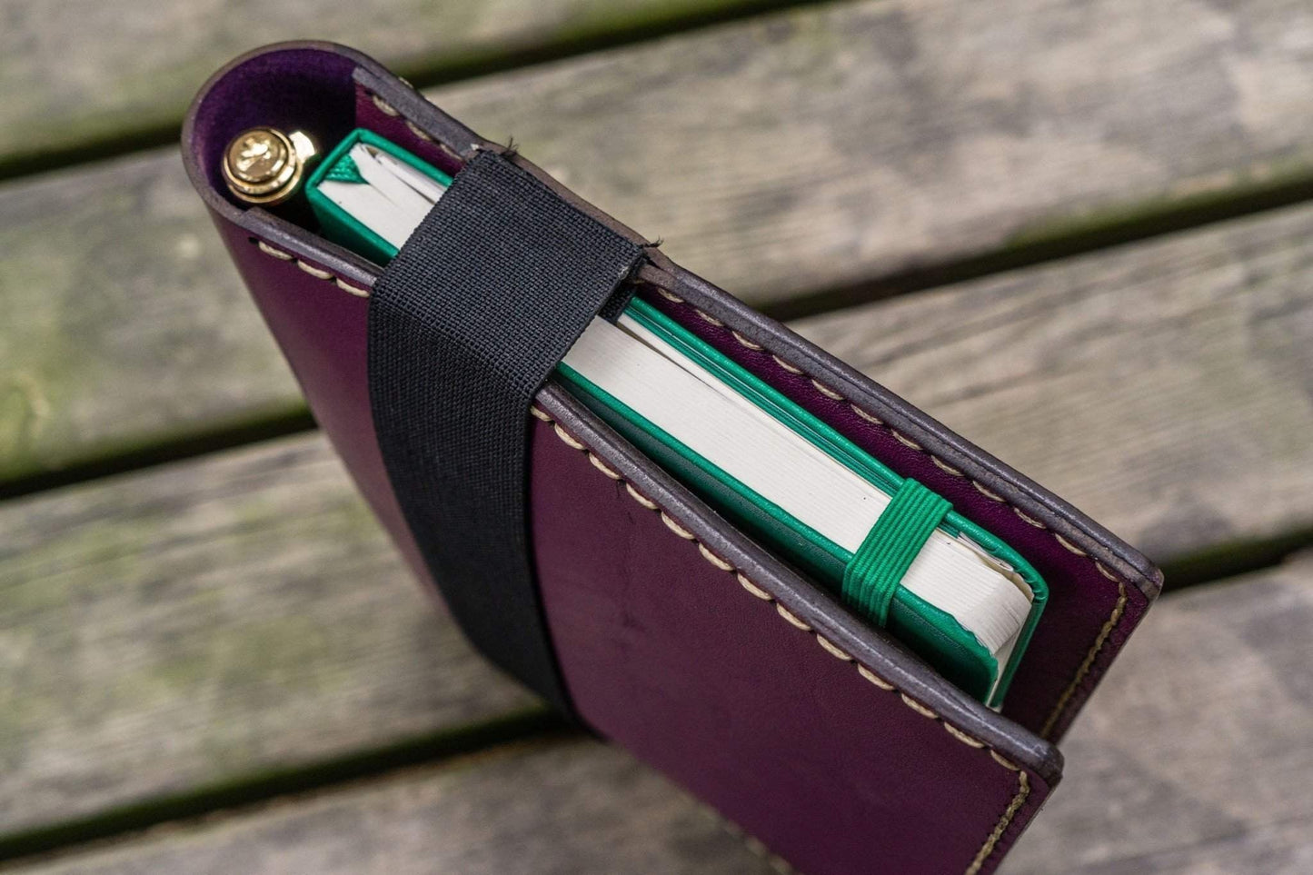 Leather Leuchtturm1917 A5 Notebook Cover - Purple