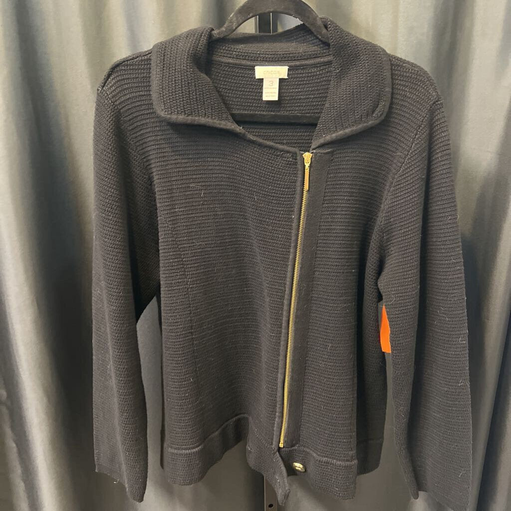 Chicos Zip Up Knit JACKETS 3