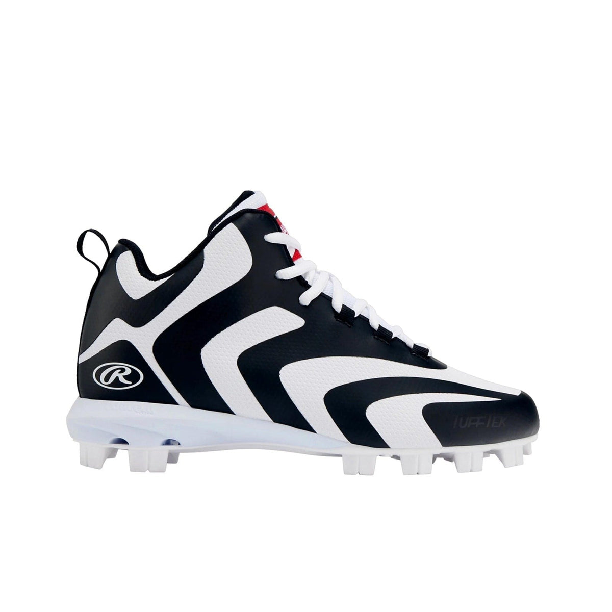 Rawlings Mens Rookie Mid Baseball Cleats Size 12 D White Black NWOB