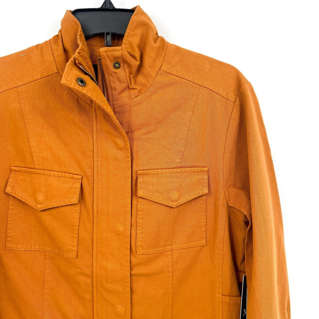 MO-KA BY SANTA FE APPAREL Jacket Small Orange Snap Button 100% Cotton NWT