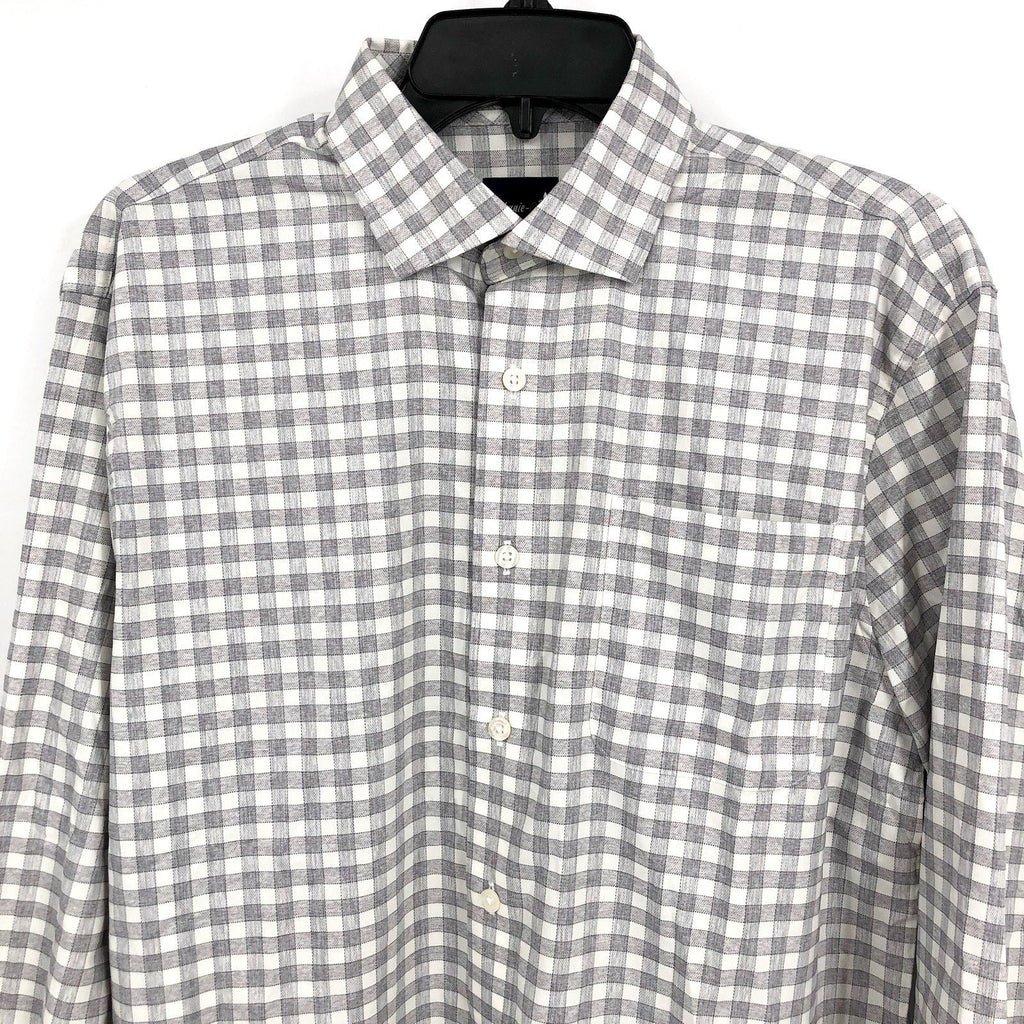 JOHNNIE O Men's Ashworth Performance Button Up Shirt Medium Light Gray NWOT
