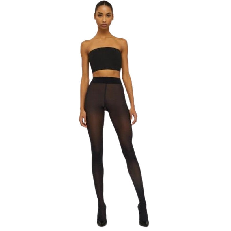 WOLFORD Womens Pure Shimmer 40 Concealer Tights Small Black Admiral Flawless NWT