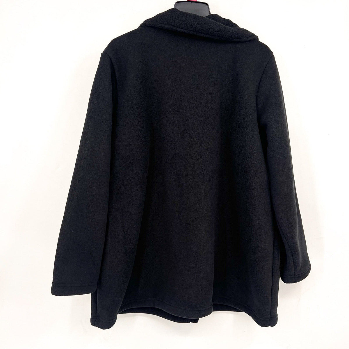 DENIM & CO. Women's Fleece Bonded Sherpa Jacket XL Petite Black NWOT