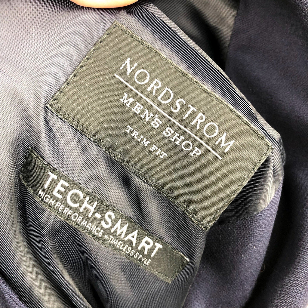 NORDSTROM Men's Tech Smart Trim Fit Suit Jacket 42R Navy Blue Stretch NWOT