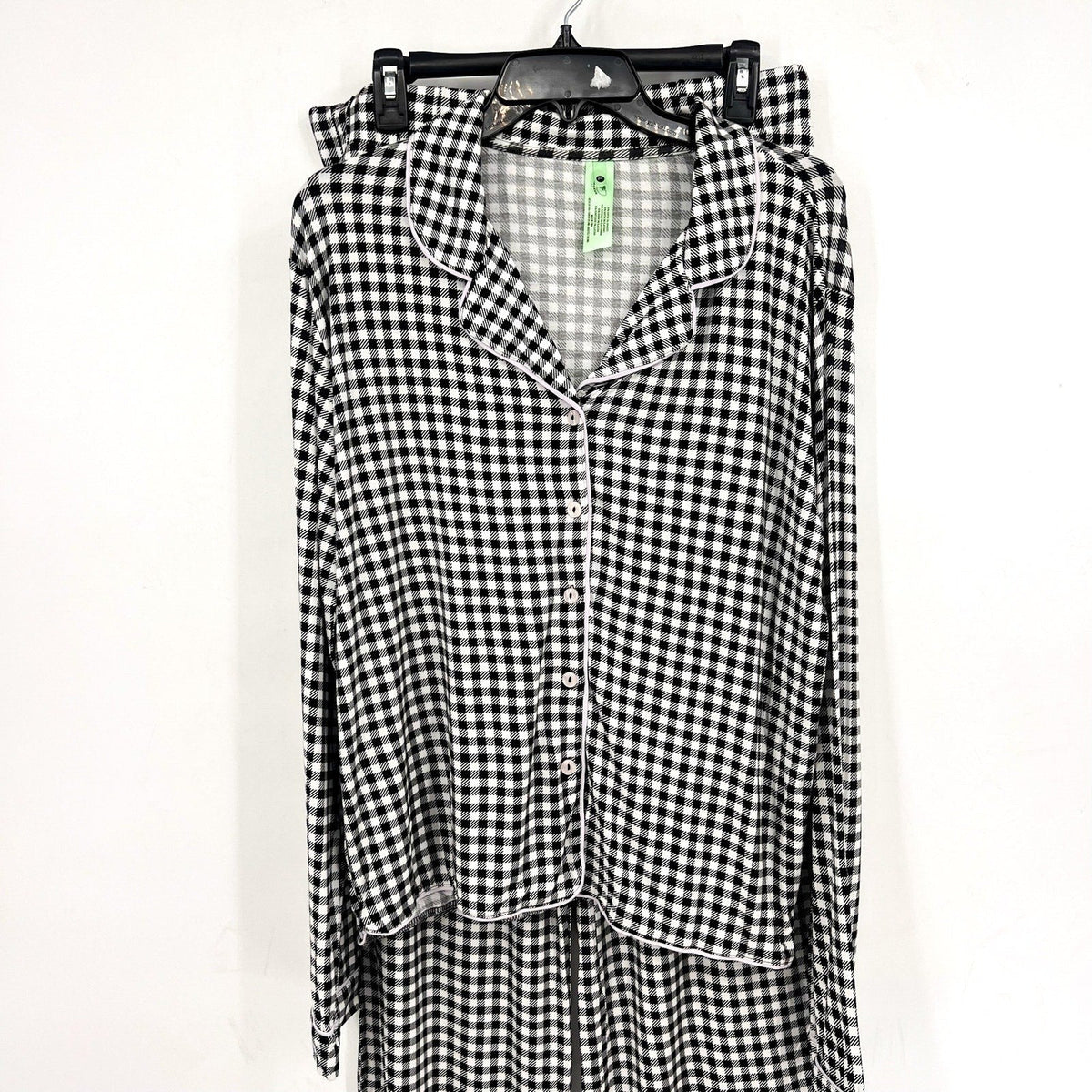 HONEYDEW Womens All American Long Sleeve Top Pants Pajamas Large Black White NWT