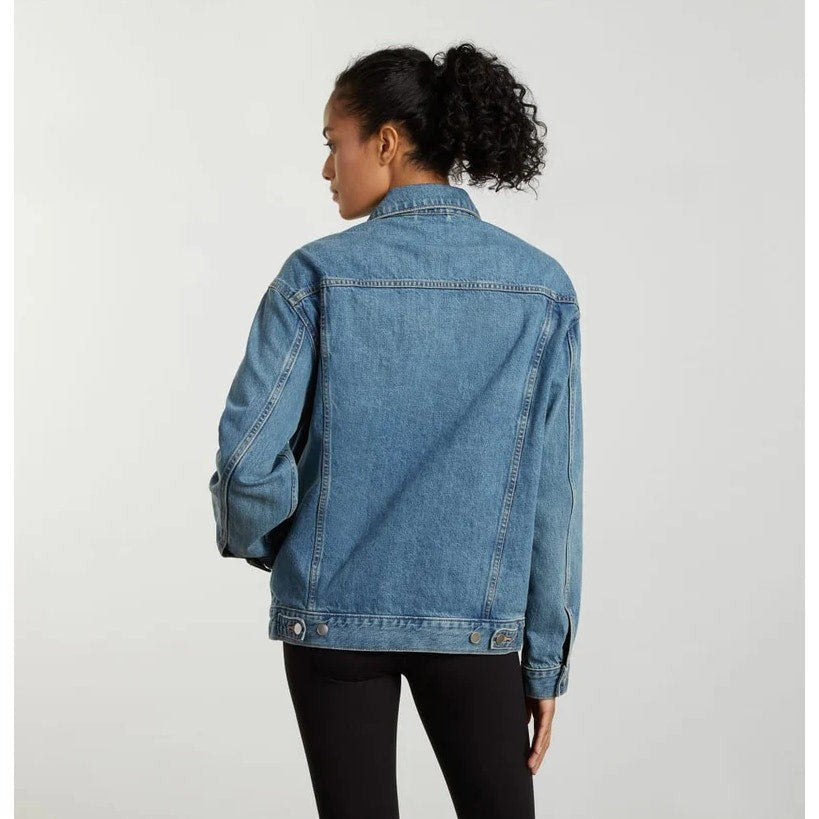 EVERLANE Unisex Everyone Denim Jacket Small Broken in Blue Organic Cotton NWT