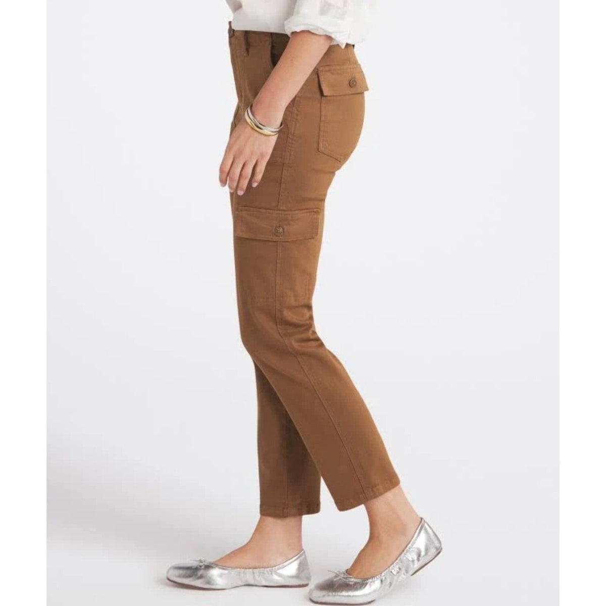 KUT FROM THE KLOTH Cargo Pants Size 12 Brown Autumn Ankle Straight Leg NWT