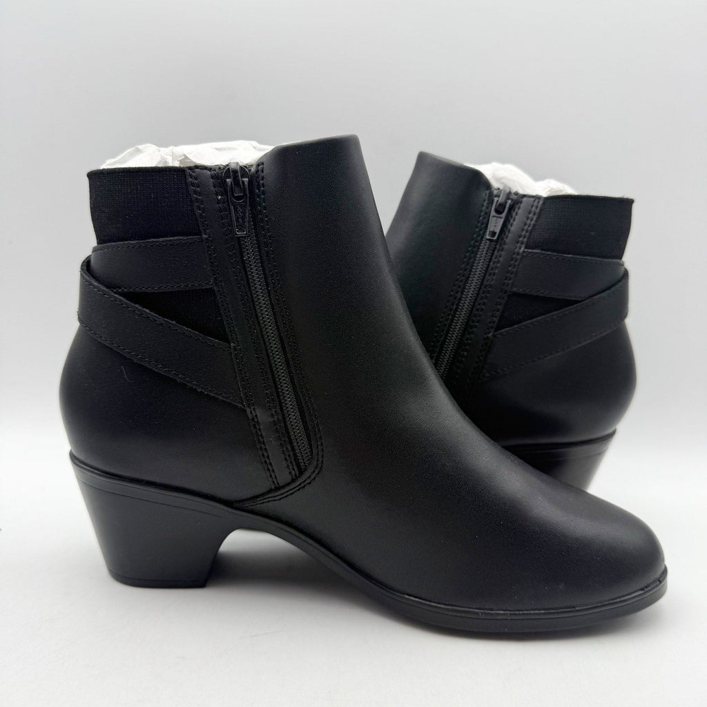 Clarks Womens Emily2 Lux Ankle Boots Size 8.5 EU 39.5 Black Leather Booties NIB