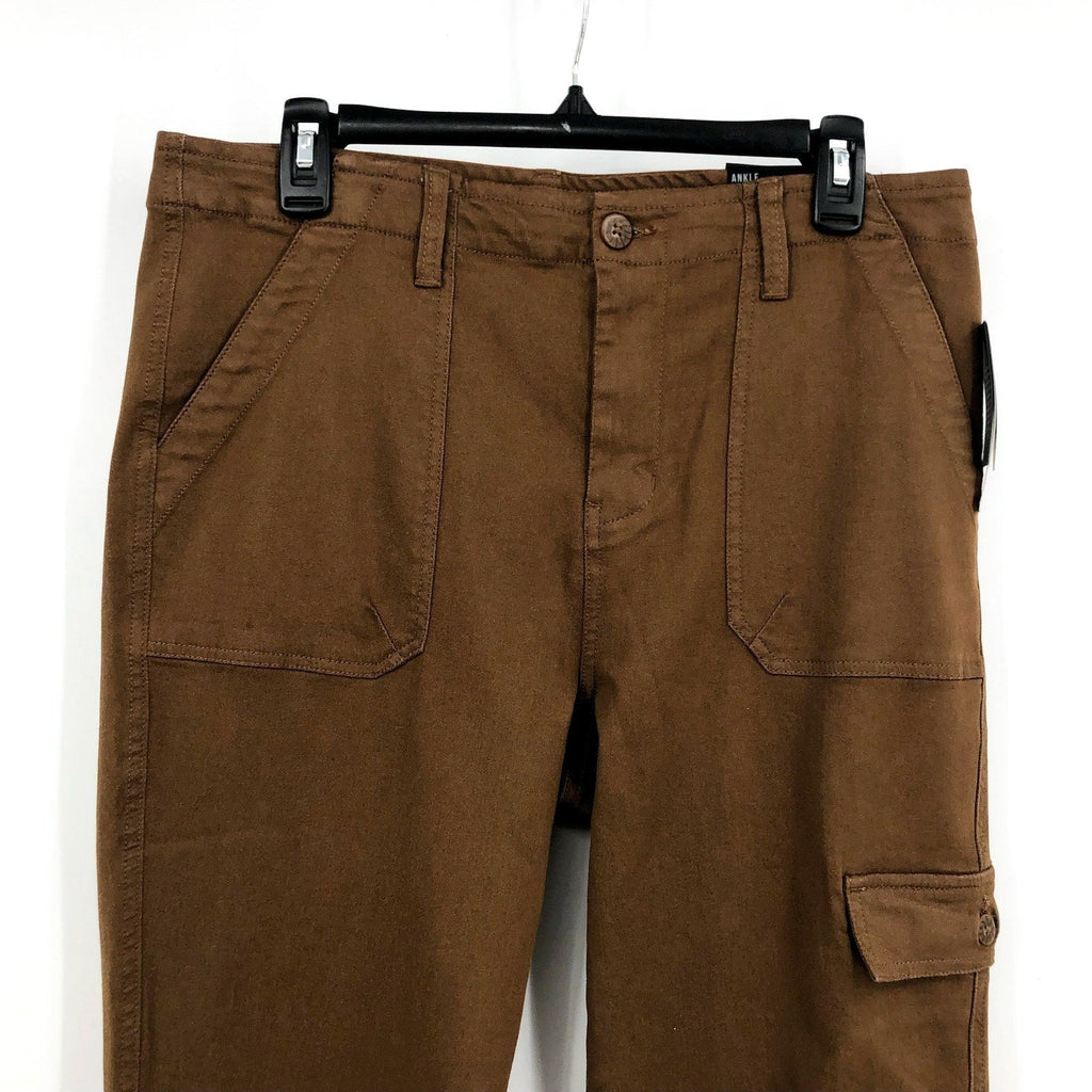 KUT FROM THE KLOTH Cargo Pants Size 12 Brown Autumn Ankle Straight Leg NWT