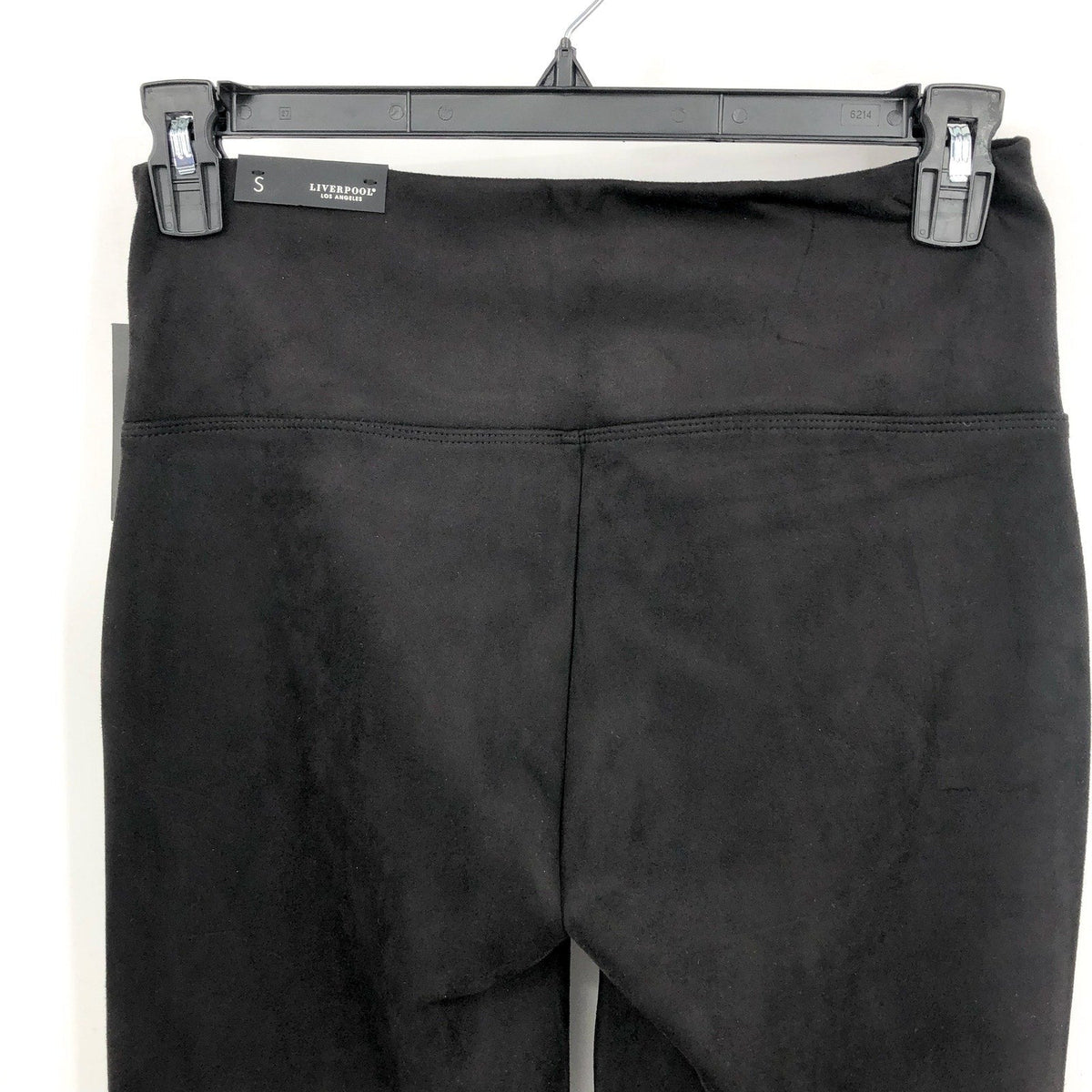 LIVERPOOL Women's Pearl Pull-On Faux Suede Flare Pants Small Black Stretch NWT