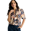 NIC + ZOE Women's Terracotta Garden Top Large Petite Brown Multi V Neck NWT